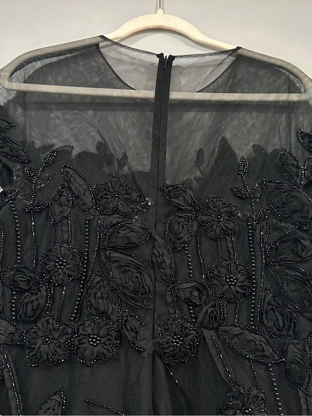 Mac Duggal 69003 Black Embellished Lace Illusion Cocktail Dress sz 10 - Picture 8 of 10